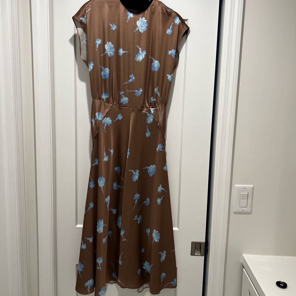 Vince floral satin midi dress